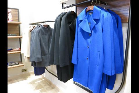 Jaeger coats at its newly refurbed Chelsea store